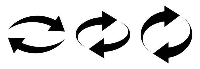 Two rotating arrows, recycle – vector