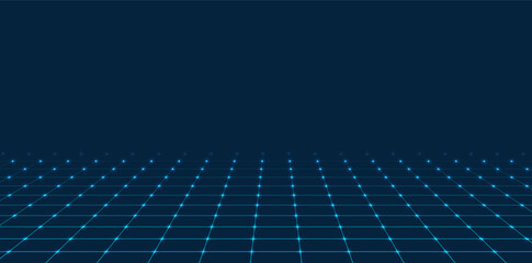 Wireframe landscape. perspective grid background