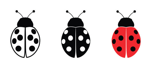 Fly flying ladybug.  outline, filled , flat style , Vector dotted or polka dot pattern. ladybug sign represents protection, resistance, luck and prosperity, but also the symbol of senseless violence. © Habiba Anika
