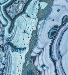 dark and light blue structure of malachite