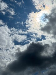 Beautiful skyscape, clouds floating in the sky