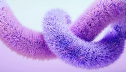 vibrant wavy texture of soft purple and pink synthetic fur strand on light background for abstract design, branding, digital art, web layout, or futuristic textile illustration

