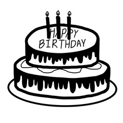 Birthday cake (black&white)