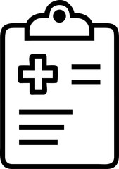 Fototapeta premium medical record vector outline icon on white or transparent background 