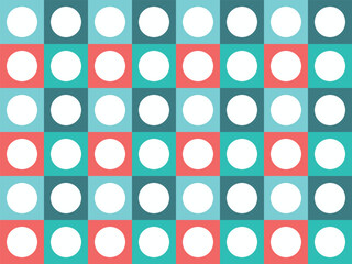Patrón geométrico con círculos y colores retro