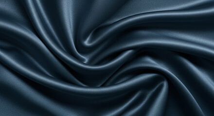 Fototapeta premium Blue silk fabric texture background luxurious smooth satin material elegant drapery textile backdrop design
