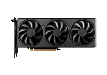 A modern computer graphics card on transparent background, PNG