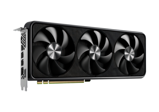 Modern computer video card on transparent background, PNG