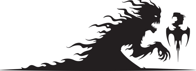 Abstract Black and White Illustration of a Modern Slide