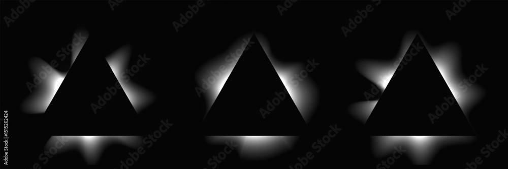 Poster set of triangle illuminate light frames