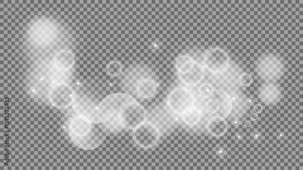 Poster bokeh circles on transparent background