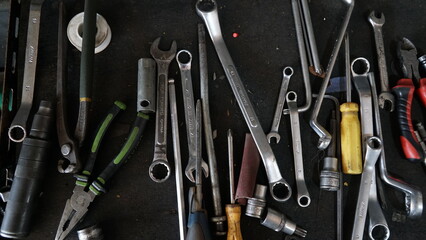 motorcycle and car workshop tools