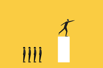 Business leader and leadership. concept of successful manager, visionary, having direction and ambition. Eps10 illustration