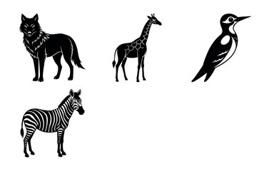 Fototapeta premium wild animal vector art white background