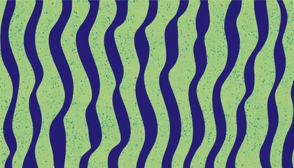  vibrant wavy navy blue lines on speckled lime green background with retro pop art texture for abstract wallpaper, print media, poster design, fabric pattern, or digital branding element