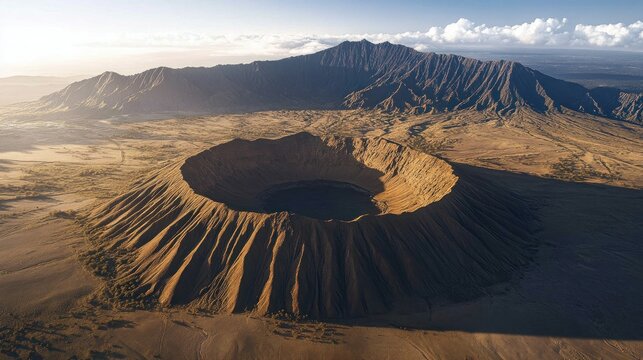 Volcanic caldera landscape