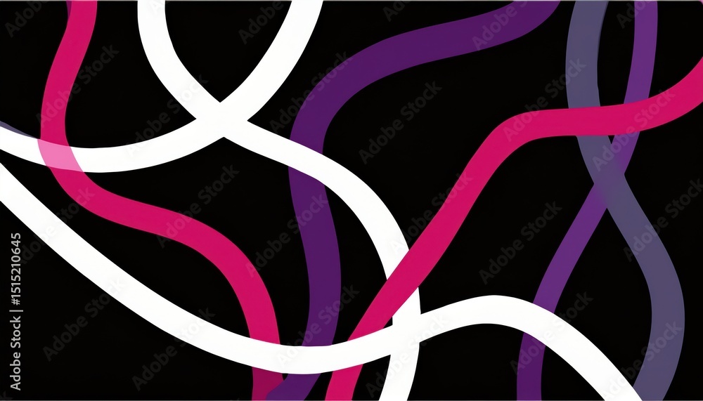 Poster vibrant abstract neon line pattern on black background for modern web design, tech branding, and dig