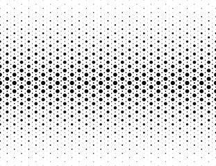 Geometric pattern big and small black circles  on a white background.Seamless in one direction.Option with an Average fade out. 