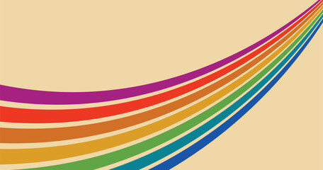 Retro abstract rainbow strip background