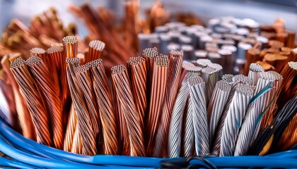 close up view of various electrical cables showcasing copper and aluminum conductors highlighting their structure