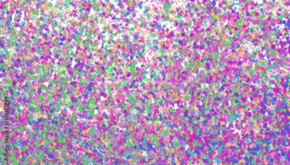 Aufkleber vibrant pastel confetti explosion with digital noise texture and rainbow gradient overlay for abstract background, web design element, print poster, or modern branding accent

