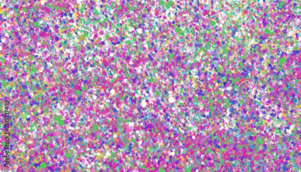Poster vibrant pastel confetti explosion with digital noise texture and rainbow gradient overlay for abstract background, web design element, print poster, or modern branding accent

