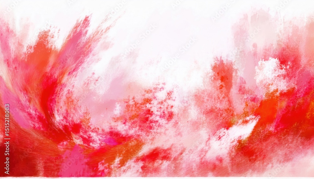 Poster vibrant red and pink watercolor splash background with dynamic brush textures and soft gradients for abstract poster, digital wallpaper, branding backdrop, or modern web design element

