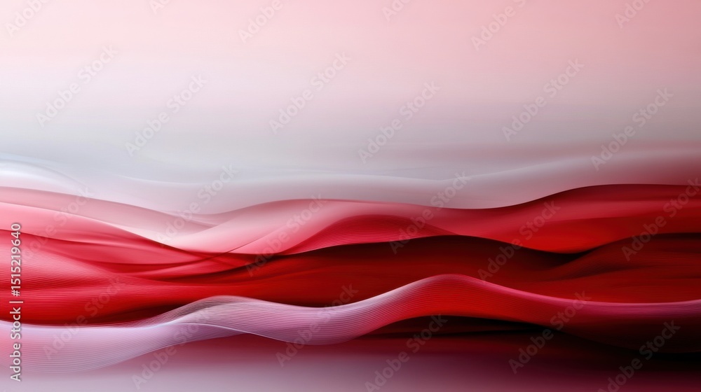 Poster swirls of red and white gracefully intertwine against a soft backdrop, creating a calming atmosphere