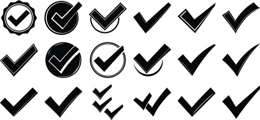 Checkmarks Vector Icon Set for Task Management and Productivity
