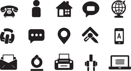 Business icon pack Black and White 3D UI Icons