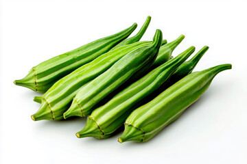 Fototapeta premium Fresh green okra pods 