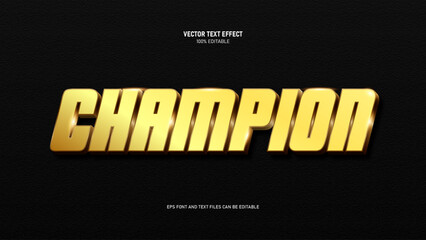 Champion text effect, 3d gold style editable text effect