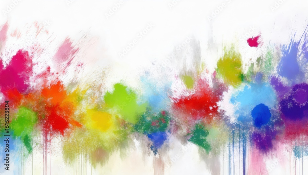 Poster vivid abstract paint splash background with multicolor ink explosion and dripping brush texture for creative web design, branding asset, or expressive modern print media composition

