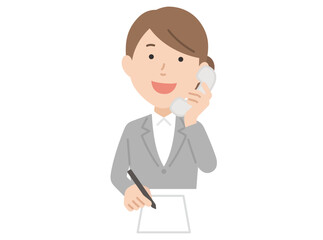 電話対応,スーツ女性