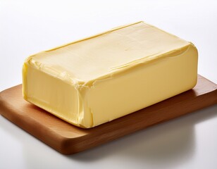 butter block on white surface