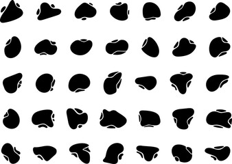 Vector Abstract Shape Collection, Geometric Shapes set - modern and retro aesthetic figure star oval spiral flower and other primitive design elements.