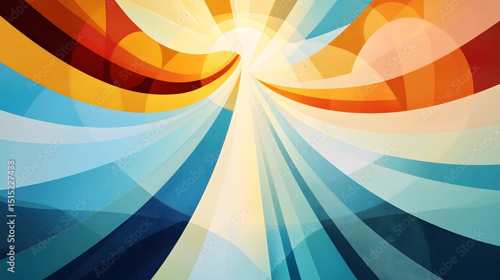 Aufkleber vibrant abstract design with flowing lines and layered colors.