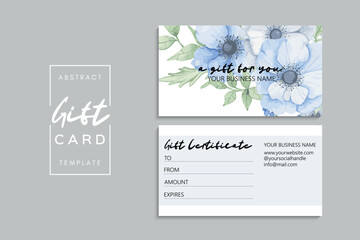 Gift card template with flowers. Vector illustration. EPS 10.