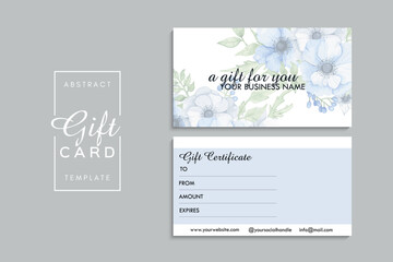 Gift card template with flowers. Vector illustration. EPS 10.