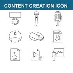 Content creation icon line art design. full editable stroke 