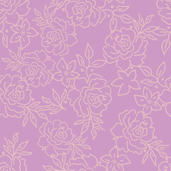 Fototapeta premium Seamless watercolor floral pattern design
