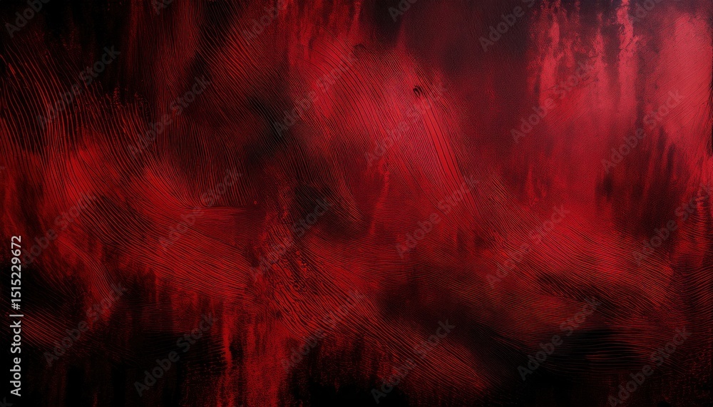 Poster abstract red brushstroke texture on dark canvas with dramatic gradient and rough painterly strokes for intense background in horror poster, book cover, or music branding design

