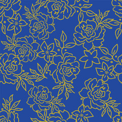 Obraz premium Abstract Handmade Floral textile patterns with digitally enhanced seamless, perfect for wall art, stylish fashion prints, and versatile wrapping paper. 