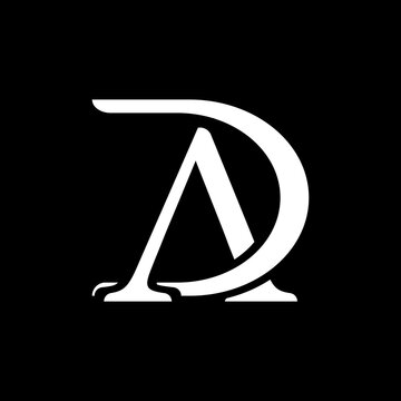 DA  initial luxury fashionable logo design 