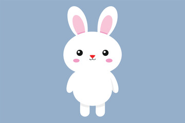 Cute cartoon rabbit vector illustration for spring and Easter celebration