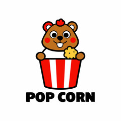 sticker design of popcorn