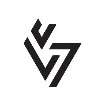 Abstract V7 initial monogram logo design, icon for business, template, simple, elegant