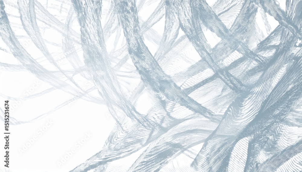 Poster abstract textured white and blue ink flow with sweeping fingerprint-like lines and layered brushstroke curves for modern web design, branding background, or editorial print layout


