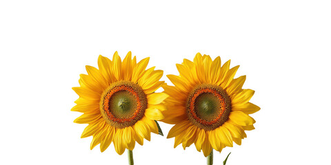 Obraz premium Two Vibrant Sunflowers. Symbol Of Summer And Natural Beauty Isolated On Transparent Background