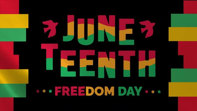 Juneteenth Freedom Day graphic animation background. looping animated video for symbol of freedom and justice. African American History